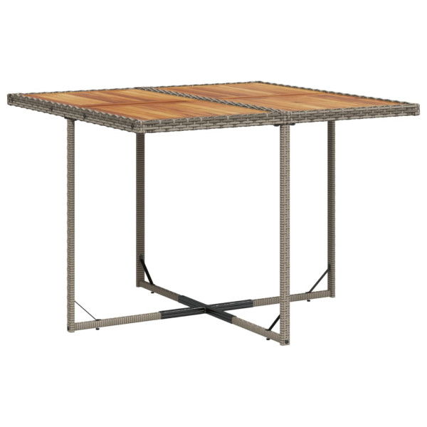 Set comedor jardín 9 pzas y cojines ratán sintético gris M 3