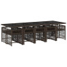 Set comedor de jardín 11 pzas y cojines ratán sintético marrón 3