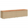 Caja de almacenaje jardín madera acacia ratán beige 220x50x54cm 2