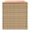 Caja de almacenaje jardín madera acacia ratán beige 220x50x54cm 5