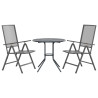 Cadeiras reclináveis jardim 3 pcs aço revestido a pó antracite 2