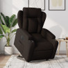 Sillón eléctrico reclinable elevable de tela marrón oscuro 1
