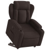 Sillón eléctrico reclinable elevable de tela marrón oscuro 3