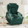 Sillón masaje eléctrico reclinable elevable tela verde oscuro 1