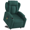 Sillón masaje eléctrico reclinable elevable tela verde oscuro 3