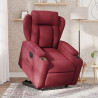 Sillón eléctrico reclinable elevable de tela rojo tinto 1
