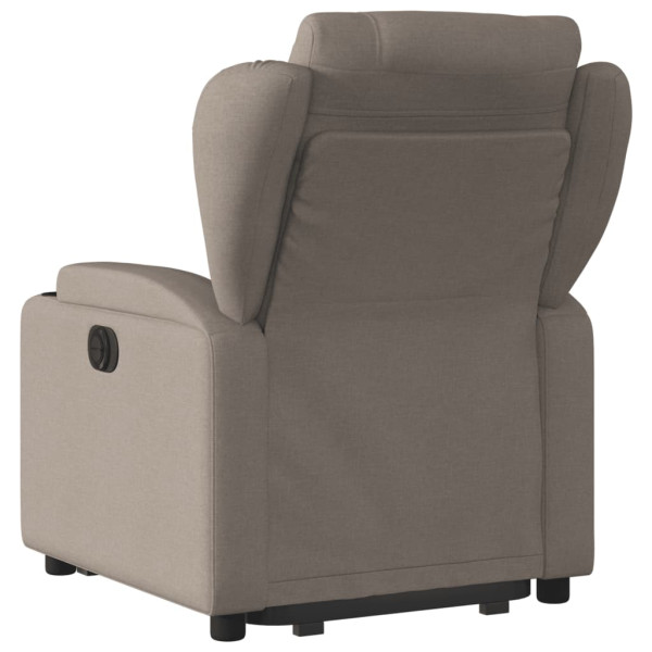 Sillón eléctrico reclinable elevable de tela gris taupe M 5