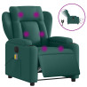 Sillón reclinable de masaje eléctrico tela verde oscuro 2