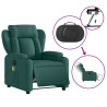 Sillón reclinable de masaje eléctrico tela verde oscuro 5