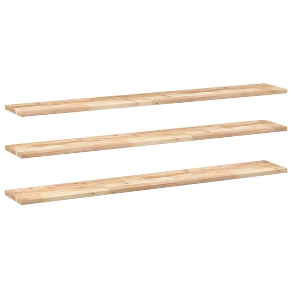 Estantes flotantes 3 uds madera acacia sin tratar 140x20x2 cm M 2