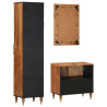 Conjunto de muebles de baño 3 piezas madera maciza de mango 4