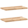Estantes flotantes 2 uds madera acacia sin tratar 60x20x2 cm 2