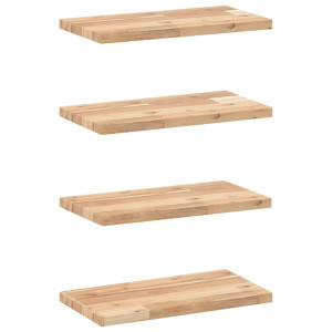 Estantes flotantes 4 uds madera acacia sin tratar 40x20x2 cm H