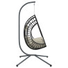 Silla colgante huevo con soporte ratán y acero beige 5