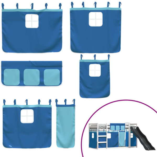 Beliche com escorrega e cortinas 80x200 cm azul M 5