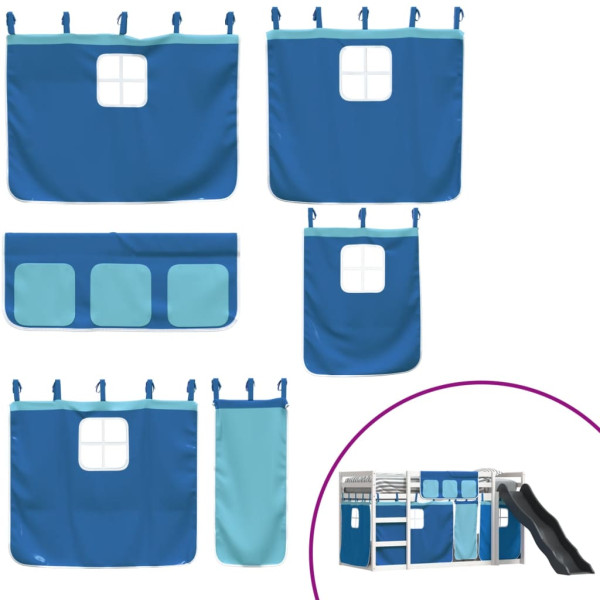 Beliche com escorrega e cortinas 90x190 cm azul M 5