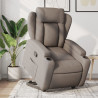 Sillón reclinable elevable tela gris taupe 1