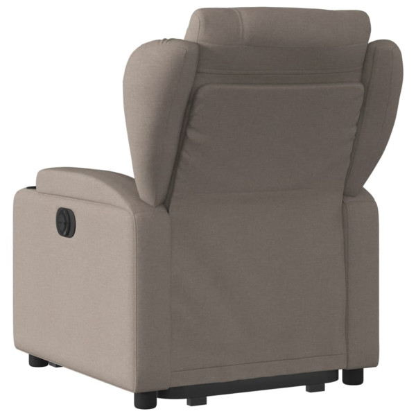 Sillón reclinable elevable tela gris taupe M 5