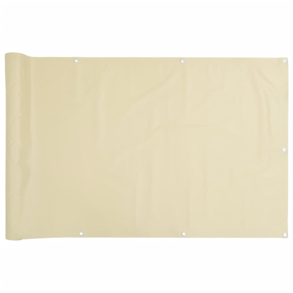 Tela de privacidade para varanda 500x90 cm PVC creme M 2