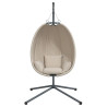 Silla colgante huevo con soporte tela y acero beige 2
