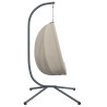 Silla colgante huevo con soporte tela y acero beige 3