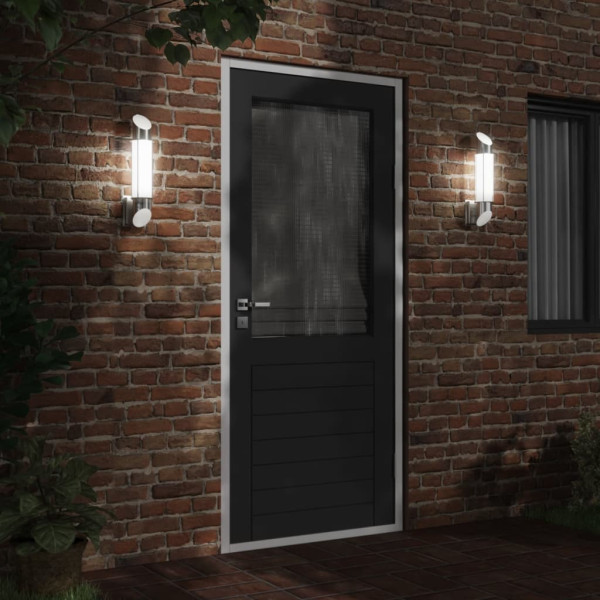 Candeeiro de parede para exterior aço inoxidável prateado M 3