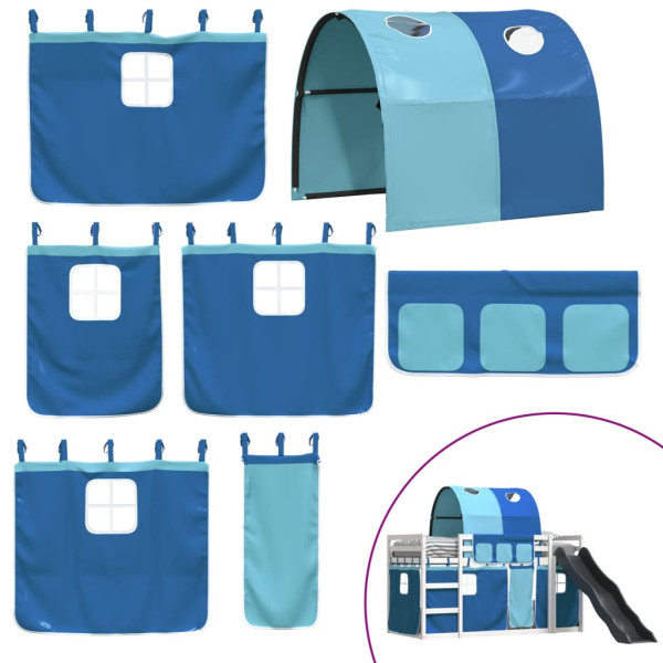 Beliche com escorrega e cortinas 80x200 cm azul M 5