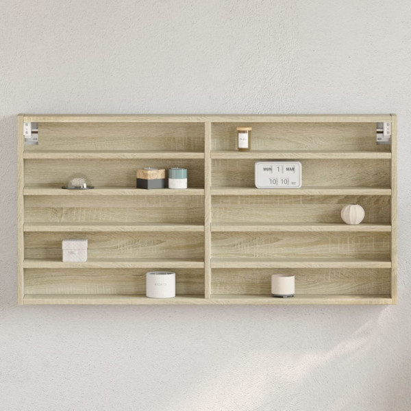 Vitrina de madera de ingeniería roble Sonoma 100x8.5x50 cm D