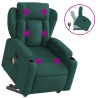 Silla de masaje reclinable de pie de tela verde oscura 2