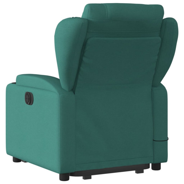 Silla de masaje reclinable de pie de tela verde oscura M 5