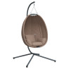 Silla colgante huevo con soporte tela y acero gris taupe 2