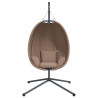 Silla colgante huevo con soporte tela y acero gris taupe 4