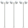 Farolas de exterior 3 unidades acero inoxidable 215 cm 2