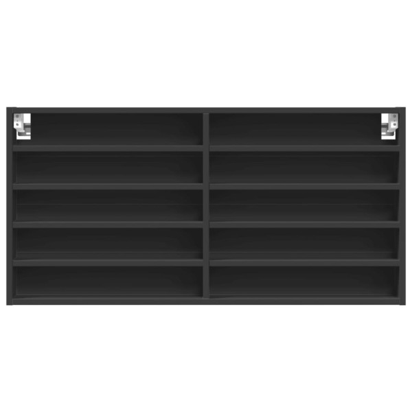 Vitrina de madera de ingeniería negra 100x8.5x50 cm M 4