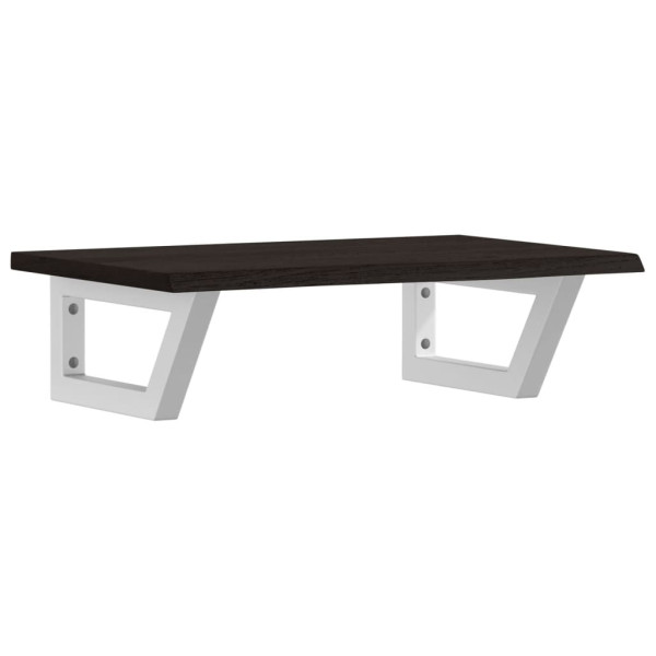 Estante de lavabo de pared de acero y madera maciza de roble M 2