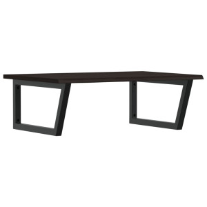 Estante de lavabo de pared de acero y madera maciza de roble H