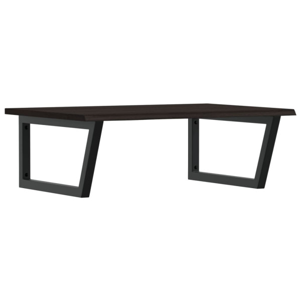 Estante de lavabo de pared de acero y madera maciza de roble M 2