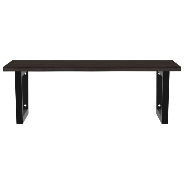 Estante de lavabo de pared de acero y madera maciza de roble M 4