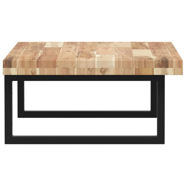 Estante de lavabo de pared acero y madera maciza de acacia M 5