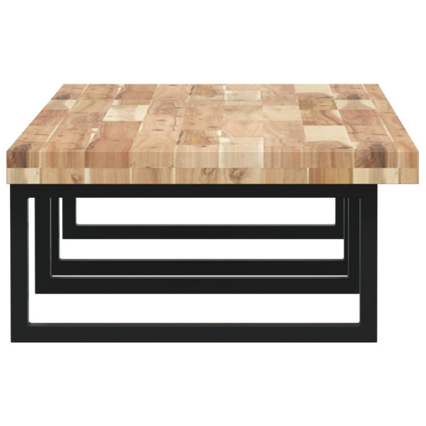 Estante de lavabo de pared acero y madera maciza de acacia M 5