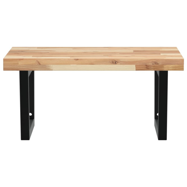 Estante de lavabo de pared acero y madera maciza de acacia M 4