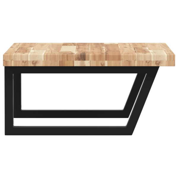 Estante de lavabo de pared acero y madera maciza de acacia M 5