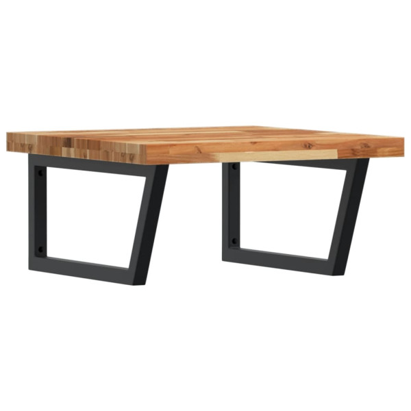 Estante de lavabo de pared acero y madera maciza de acacia M 2