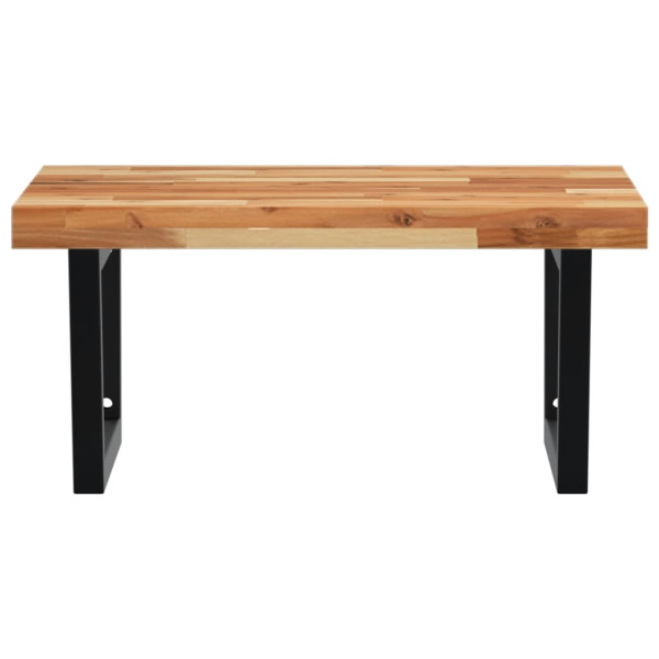 Estante de lavabo de pared acero y madera maciza de acacia M 4