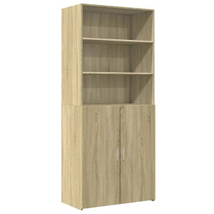 Aparador de madera de ingeniería roble Sonoma 80x42.5x185 cm H