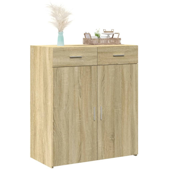 Aparador de madera contrachapada roble Sonoma 80x42.5x93 cm M 3