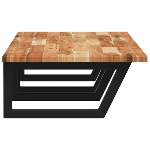 Estante de lavabo de pared acero y madera maciza de acacia M 5