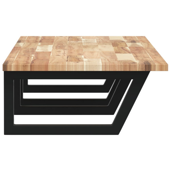 Estante de lavabo de pared acero y madera maciza de acacia M 5