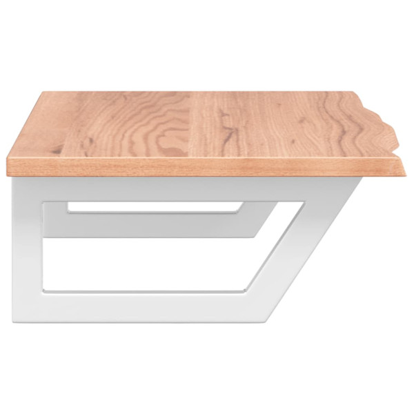 Estante de lavabo de pared de acero y madera maciza de roble M 5