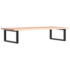 Estante de lavabo de pared de acero y madera maciza de roble H